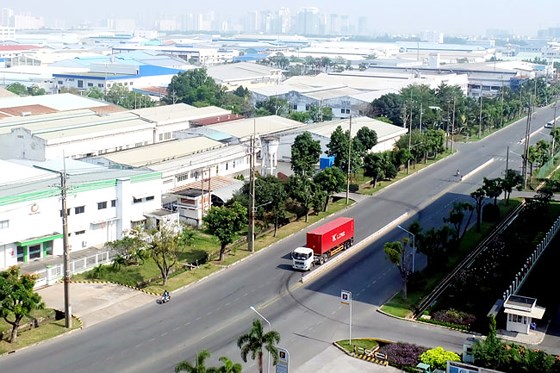Một góc hạ tầng KCX Tân Thuận (TP.HCM) - một trong những điểm đến của doanh nghiệp Trung Quốc và Hồng Kông khi đầu tư sản xuất ở Việt Nam.