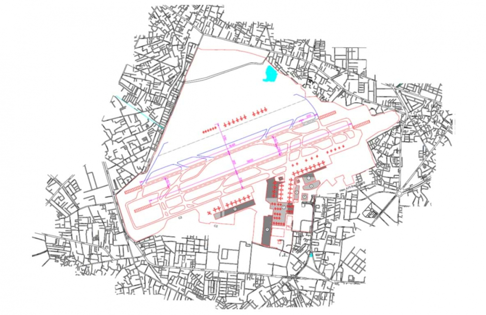 Bản vẽ mặt bằng quy hoạch sân bay Tân Sơn Nhất - Phương án TP.HCM – Giai đoạn 1.    