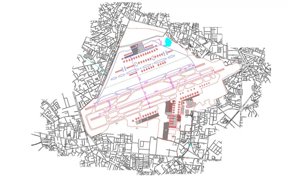 Bản vẽ mặt bằng quy hoạch sân bay Tân Sơn Nhất - Phương án TP.HCM – Giai đoạn 2.    