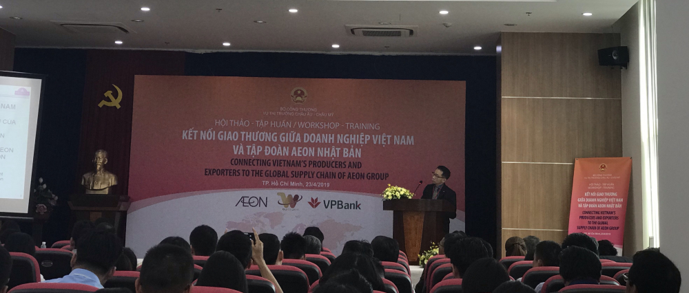 Hội thảo kết nối giao thương giữa doanh nghiệp Việt Nam và Tập đoàn bán lẻ hàng đầu Nhật Bản AEON. Ảnh: K.N