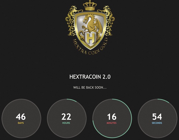 Ảnh chụp màn hình từ website Hextracoin.