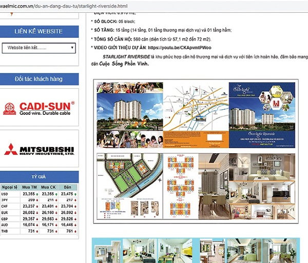 Mẫu quảng cáo căn hộ trên trang web của Cowaelmic.