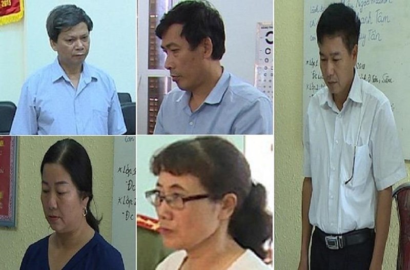 Các bị can trong vụ án gian lận điểm tại Sơn La