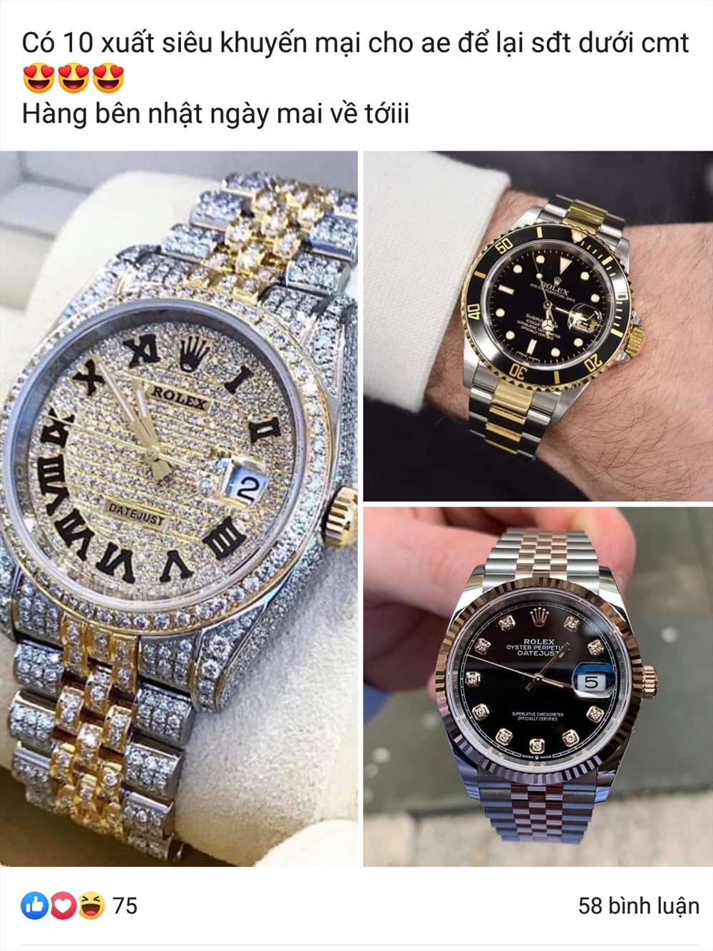 Đồng hồ Rolex giá 700 ngàn đồng, theo các chuyên gia về đồng đồ thì 100% là hàng giả, nhái thương hiệu - Ảnh: PV.  