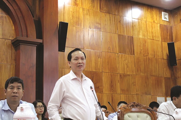 Phó Thống đốc NHNN Đào Minh Tú phát biểu tại buổi làm việc. (Ảnh: SBV).