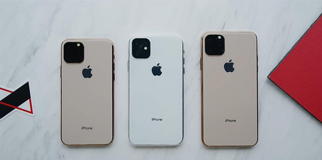 Mô hình bộ ba iPhone 2019 mà Apple chuẩn bị ra mắt. Ảnh: Marques Brownlee.