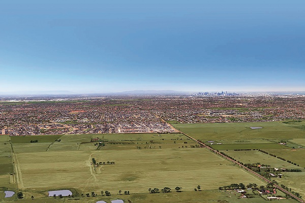 Một cảnh chụp từ trên không của Plumpton ở phía tây Melbourne, một trong những vùng ngoại ô đang bùng nổ giao dịch bất động sản.    