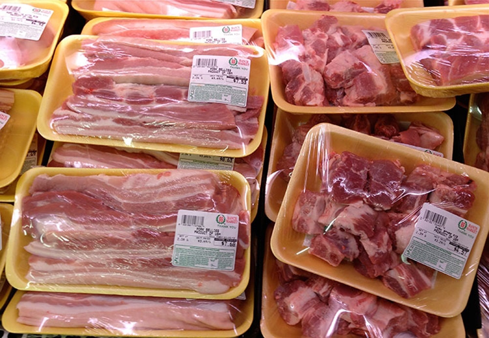 Thịt lợn nhập khẩu bán tại siêu thị