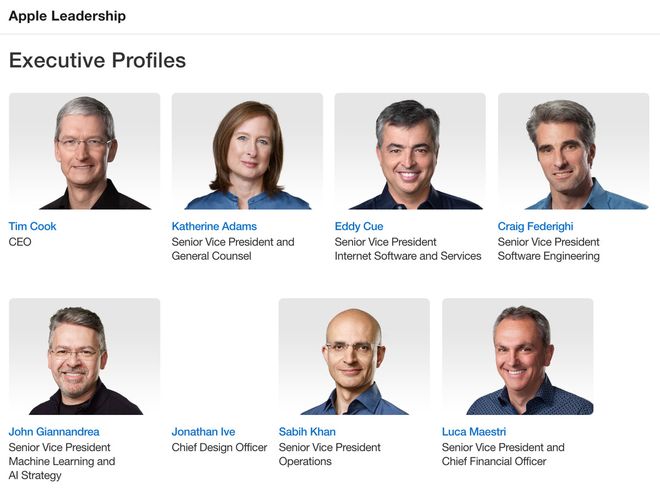 Ông Jonathan Ive đã không còn xuất hiện trong danh sách những người quan trọng của Apple