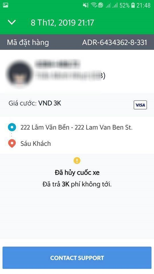 Anh T. công khai mã đặt hàng và tài xế lên trang cá nhân - Facebook của mình vì cho là bị lừa đảo