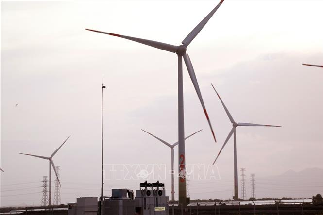 Dự án điện gió Trung Nam tại xã Bắc Phong, huyện Thuận Bắc (tỉnh Ninh Thuận). Ảnh: Công Thử/TTXVN