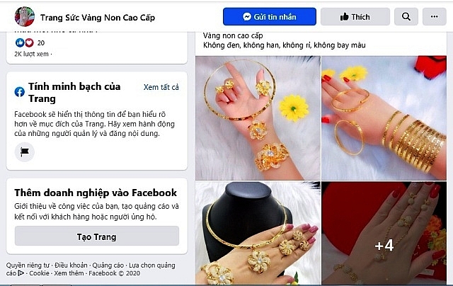 Không khó để tìm những “cửa hàng online” bán vàng non trên “chợ mạng”.