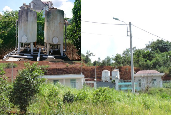 Hai công trình nước sạch bỏ hoang cạnh tượng đài Ntrang Lơng  