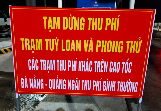 Thông báo về việc thu phí trên cao tốc Đà Nẵng - Quảng Ngãi.