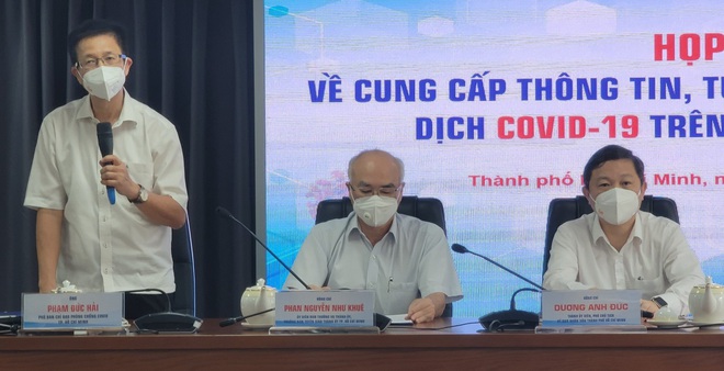 Quang cảnh buổi họp báo về tình hình dịch Covid-19 sáng 20/8 (Ảnh: Quang Huy).