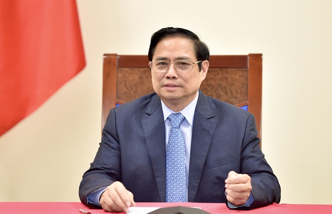 Thủ tướng Chính phủ gửi lời cảm ơn Công ty Pfizer đã có những đóng góp thiết thực vào quá trình phát triển ngành y tế tại Việt Nam cũng như đã hợp tác tích cực để chuyển giao vắc xin cho Việt Nam. (Ảnh: VGP).
