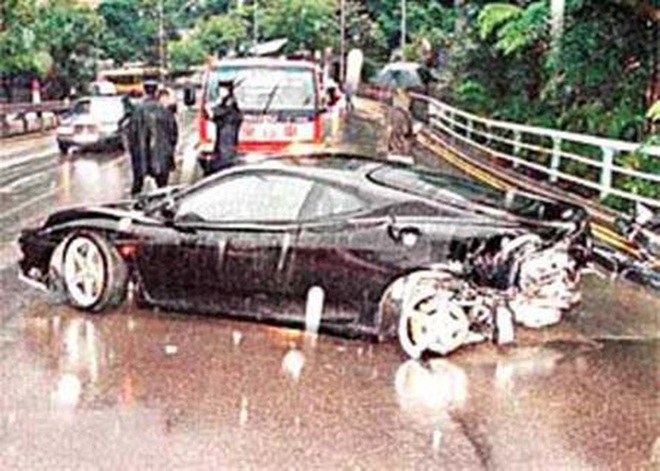 Hiện trường vụ tai nạn cướp đi sinh mạng của Hàm Hương vào năm 2003. 