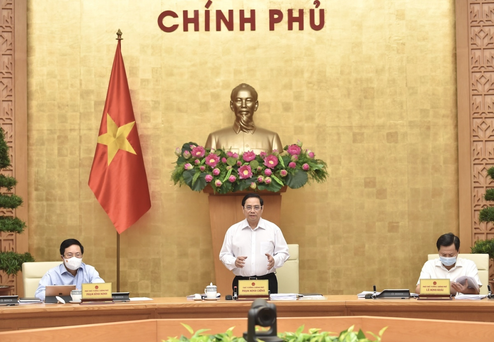 Thủ tướng Phạm Minh Chính chủ trì họp Chính phủ thường kỳ tháng 8, ngày 6/9. Ảnh: VGP