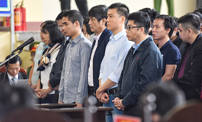 Vụ án do Phan Sào Nam cầm đầu được xét xử giai đoạn 1 với 105 bị cáo, năm 2018. Ảnh: Giang Huy.