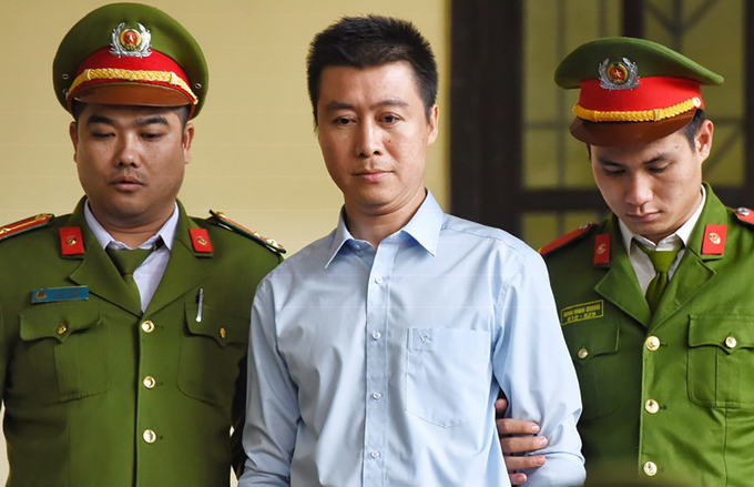 Phan Sào Nam trong phiên tòa tại TAND tỉnh Phú Thọ, năm 2018. Ảnh: Giang Huy.