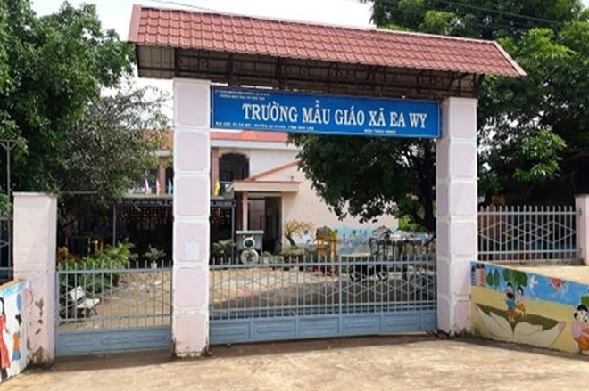 Trường Mẫu giáo Ea Wy là một trong 17 trường tại huyện Ea H'leo bị truy thu số tiền đã hỗ trợ ăn trưa cho trẻ.