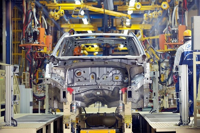Sản xuất, lắp ráp xe tại Nhà máy sản xuất Ôtô Hyundai Thành Công Việt Nam. Ảnh: Thành Công