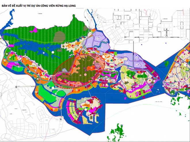 Bản vẽ đề xuất vị trí dự án Công viên rừng Hạ Long (Nguồn: HaLong portal)