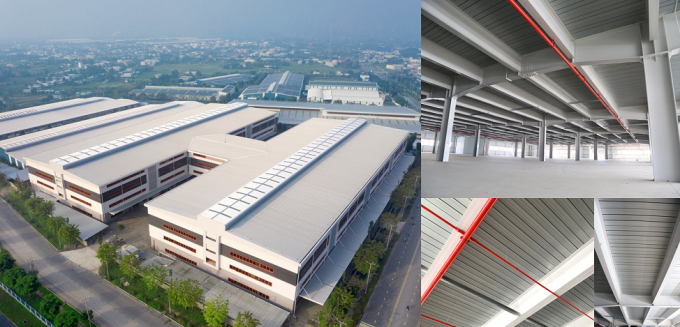Khu nhà xưởng có tầng Kizuna - Ready Service Space ứng dụng giải pháp tấm sàn thép liên hợp thế hệ mới Lysaght Bondek. Ảnh: NS BlueScope Lysaght Việt Nam