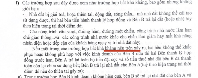 Điều khoản trong hợp đồng (Ảnh: NVCC).