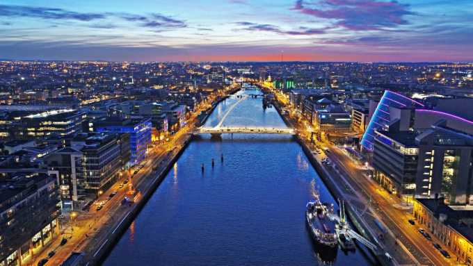 Thành phố Dublin nhìn từ trên cao. Ảnh: iStock