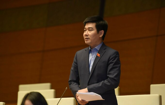 Đại biểu Lại Thanh Hoàn phát biểu tại Quốc hội, sáng 24/10. Ảnh: Hoàng Phong