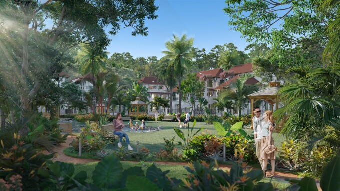 Phối cảnh minh họa không gian xanh mướt tại Sun Tropical Village. Ảnh: Sun Property