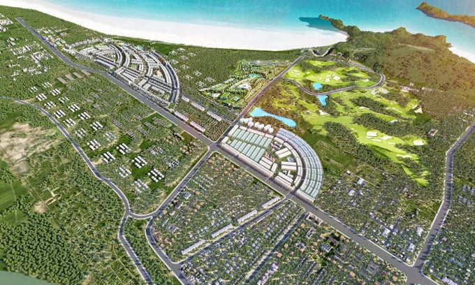 Phối cảnh một dự án tại Quy Nhơn quy mô quỹ đất lên đến nghìn ha do doanh nghiệp TP HCM mua lại và phát triển.