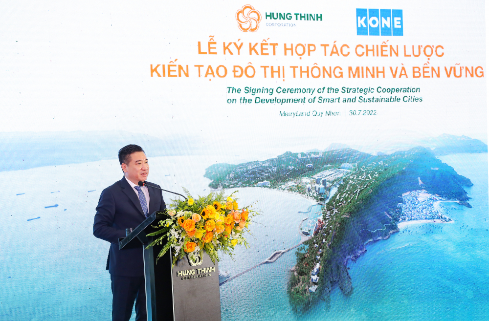 Ông Nguyễn Đình Trung – Chủ tịch Tập đoàn Hưng Thịnh phát biểu tại sự kiện