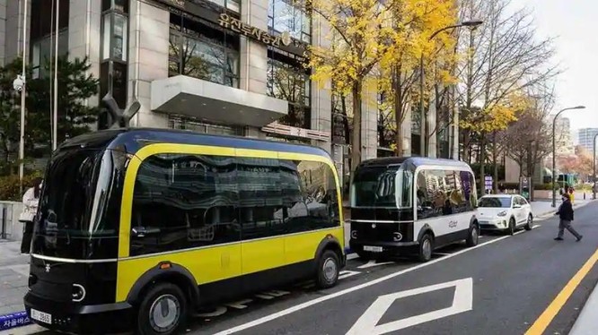 Thủ đô Seoul Hàn Quốc ra mắt tuyến xe buýt tự lái. Ảnh Wion