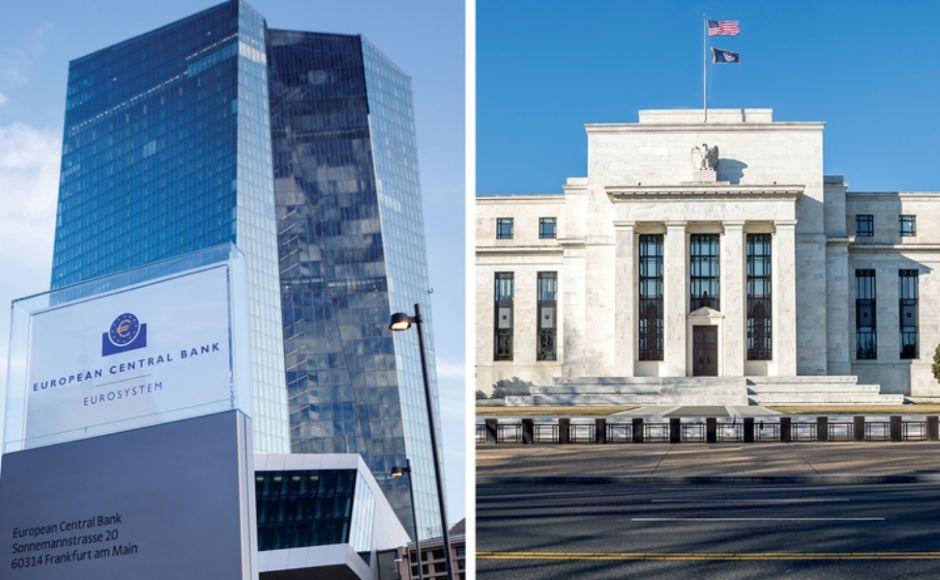 ECB và Fed dự kiến tiếp tục tăng lãi suất trong năm tới. Ảnh: Centralbanking.com
