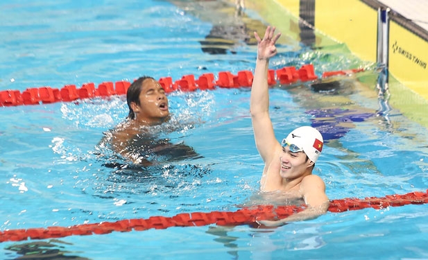 Trần Hưng Nguyên - một trong những kình ngư thi đấu ấn tượng tại SEA Games 31 .(Ảnh: HỮU HƯNG)
