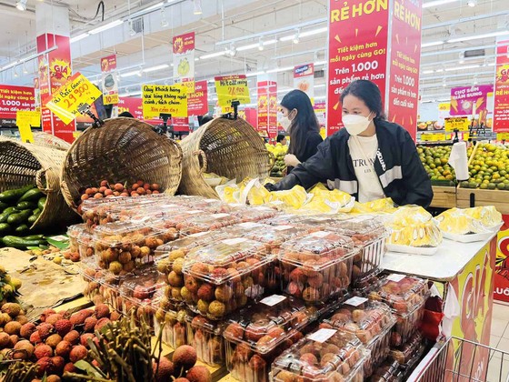 Người tiêu dùng chọn mua trái cây tại siêu thị BigC Gò Vấp (TPHCM)