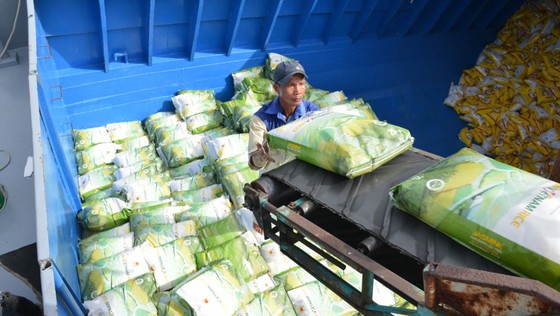 Gạo của Tập đoàn Lộc Trời đang vận chuyển để xuất khẩu