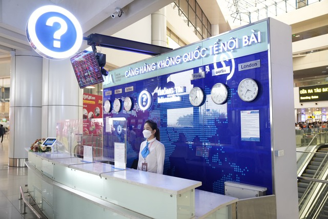 Cảng HKQT Nội Bài đứng thứ 11 với 63,33% đánh giá 4 và 5 sao vì không để hành khách chờ lâu khi làm thủ tục - Ảnh: NIA