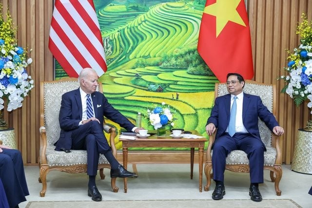 Thủ tướng Phạm Minh Chính khẳng định lập trường nhất quán của Việt Nam coi Mỹ là một đối tác có tầm quan trọng chiến lược - Ảnh: VGP