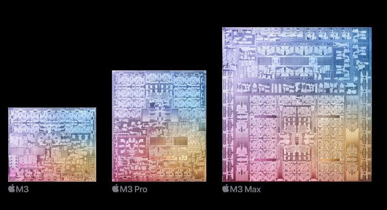 Chip M3, M3 Pro, M3 Max được sản xuất theo tiến trình 3 nanomet - Ảnh: Apple