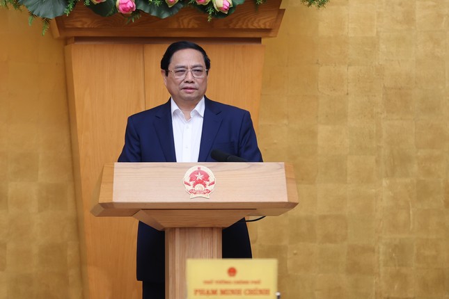 Thủ tướng Phạm Minh Chính phát biểu khai mạc phiên họp Chính phủ thường kỳ. Ảnh: Nhật Bắc