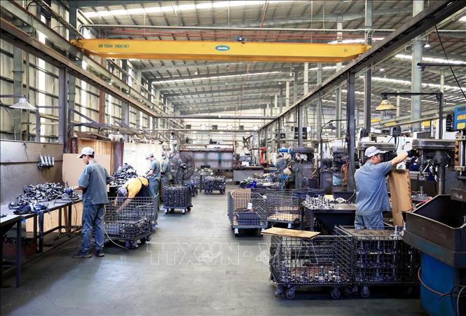 Xưởng sản xuất của Công ty Cơ khí Động lực Toàn Cầu, doanh nghiệp có vốn đầu tư FDI tại khu công nghiệp Giang Điền, huyện Trảng Bom (Đồng Nai). Ảnh (tư liệu): Hồng Đạt/TTXVN
