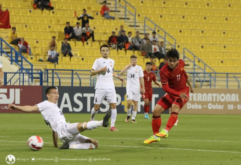 Các cầu thủ của Việt Nam đã có cơ hội chạm chán với U23 Kyrgyztan ở Doha Cup 2023 - Ảnh: VFF