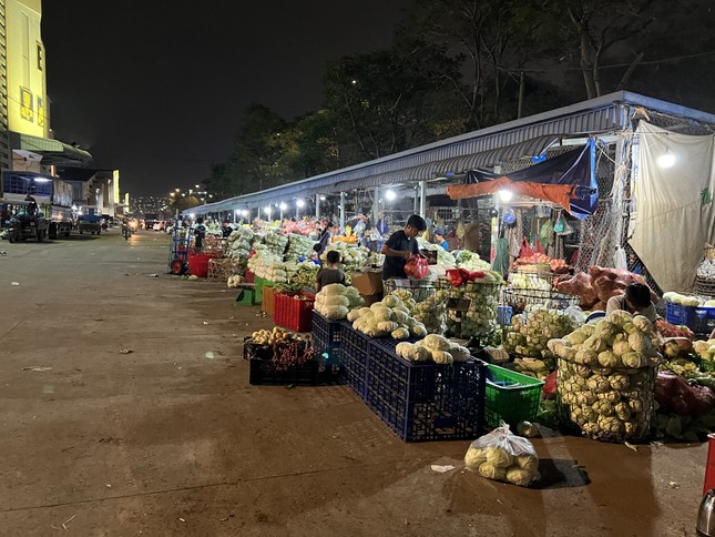 Nhiều quầy hàng rau củ, thịt cá, thủy hải sản trong chợ Bình Điền không còn tập nập như trước.