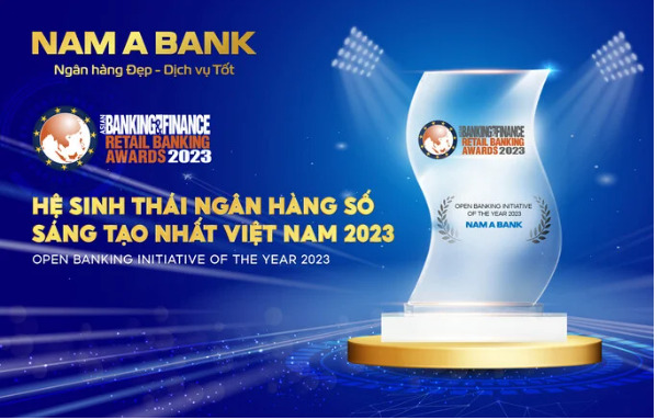 Nam A Bank nhận giải thưởng “Hệ sinh thái ngân hàng số sáng tạo nhất Việt Nam 2023” (Open Banking Initiative of the Year 2023) do Tạp chí Asian Banking & Finance (ABF) trao tặng.
