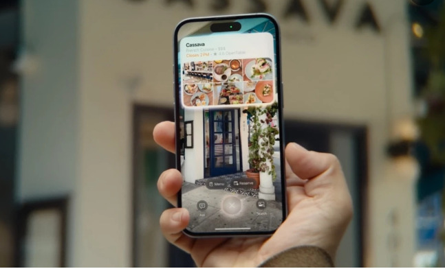 Thông tin nhà hàng khi quét bằng Visual Intelligence. Ảnh: Apple.  