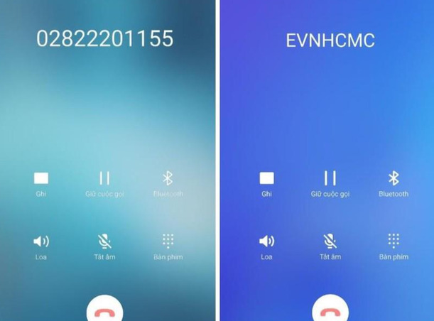 Cuộc gọi từ EVNHCMC sẽ hiển thị tên định danh “EVNHCMC” hoặc số 02822201155 trên điện thoại của khách hàng.Ảnh: EVNHCMC    