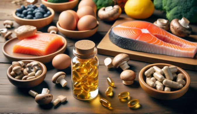 Vitamin D có trong nhiều loại thực phẩm và có thể có vai trò không nhỏ trong việc phòng chống bệnh tiểu đường type 2 - Minh họa AI: Anh Thư    